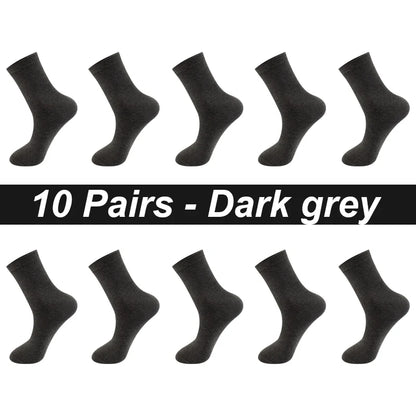 10Pairs/Lot Men Combed Cotton Socks Black Casual Business Breathable High Quality Man Sock New For Male Plus Size EU38-48.