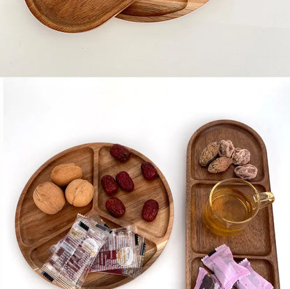 Acacia Wood Japanese Style Plates High Aesthetic Value Plates Creative Home Tableware Plates.