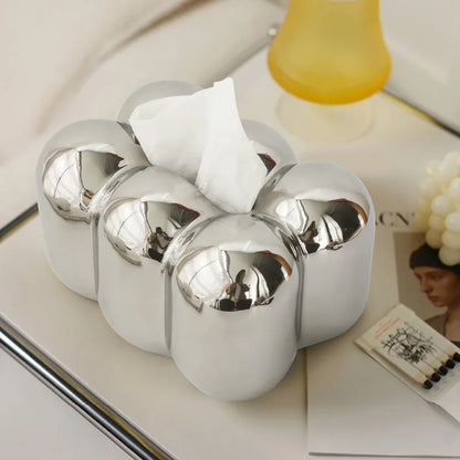 Geometry Tissue Box Cover Decorative Facial Tissue Holder Case Container for Bedroom Tissue Box Covers Rectangular Ceramic.