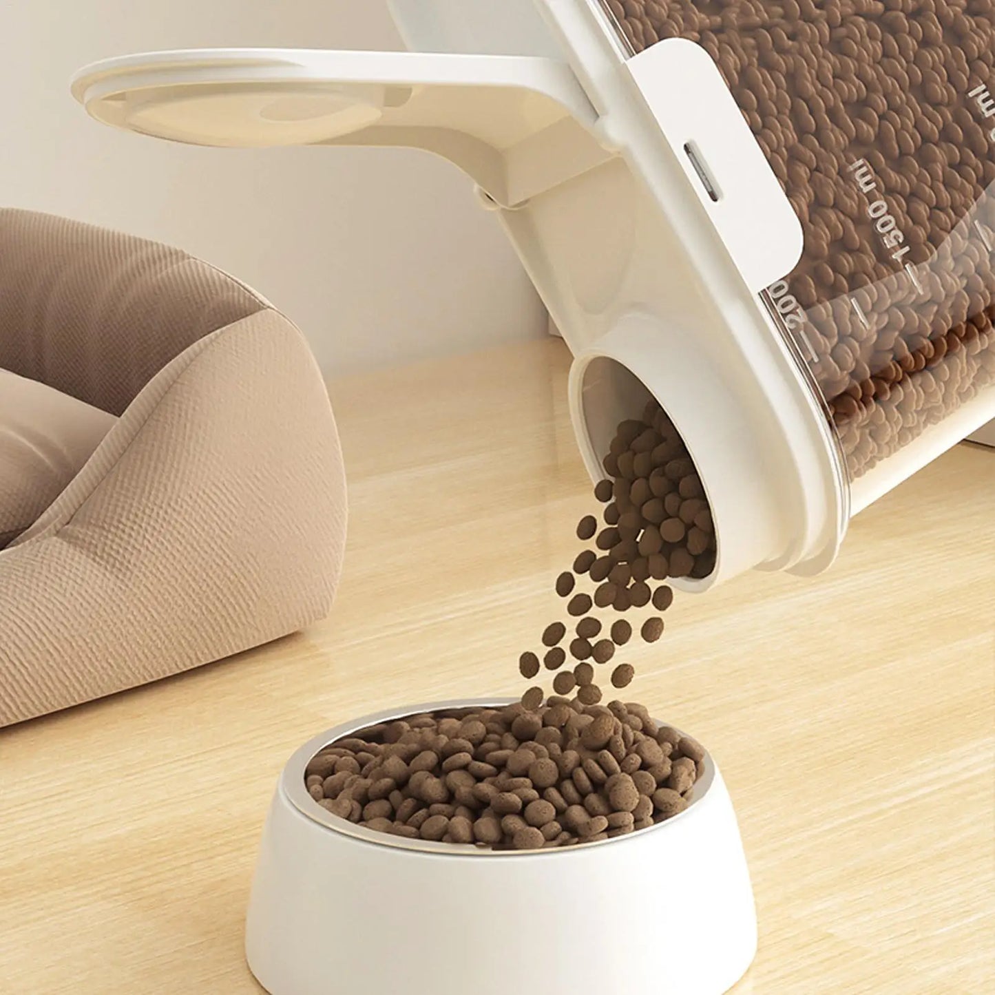 2L Pet Food Container Airtight Pet Food Storage Containers Canister with Lid for Sugar Rice Cereal Nut Pasta Snack Organizer.