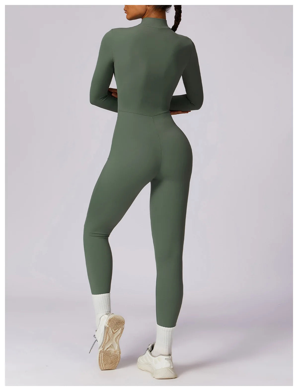Zipper Long Sleeve Jumpsuit Gym Sportswear Women Yoga Boilersuit Women Sports Jumpsuit Fitness Rompers Stretch Workout Bodysuits