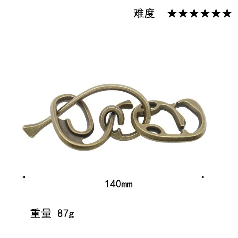 Alloy Metal Unlocking Toys Brain Teaser Metal Puzzle Toys Children Adult Funny Gift IQ Challenge Game.