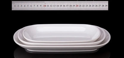 Rectangle Melamine Breakfast Plate Meal Dish Trays Imitation Porcelain Dessret Snack Dishes to Eat Kitchen Tableware 8-10 Inch.