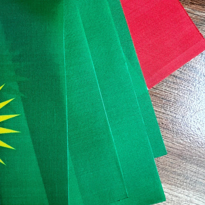 14 x21cm Kurdish hand flag waving National Kurdistan bannerplastic Stick.