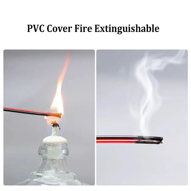 2-pin red and black PVC or silicone extension cable 28awg 26awg 24awg 22awg 20awg 18awg 16awg Tinned copper domestic wire.