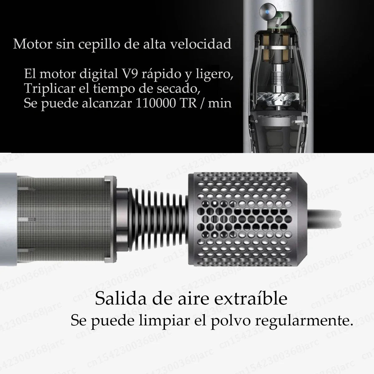 SenCiciMen Professinal Hair Dryer Negative Ion Blow Dryer Quick Dry Leafless Hairdryer Salon Home Constant Temperature Hair Care.