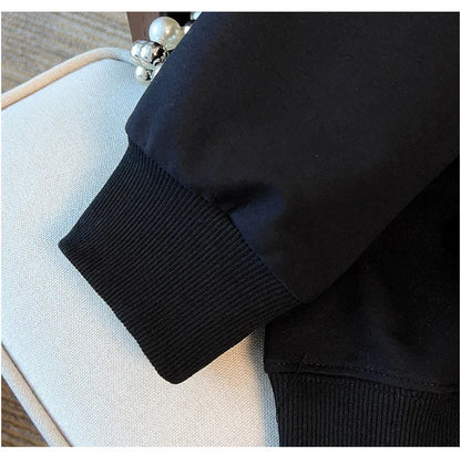 170kg plus size Damen büste Herbst lose Revers Langarm Sweatshirt schwarz rot 6xl 7xl 8xl 9xl 10xl 11xl