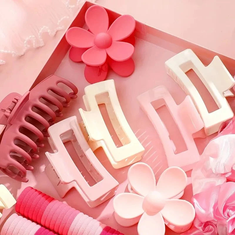 53-113Pcs Dopamine Fashion Elastic Colorful Band Hair Circles Flower Shaped Hair Accessory Grip For Women Daily Party Gift 2024.