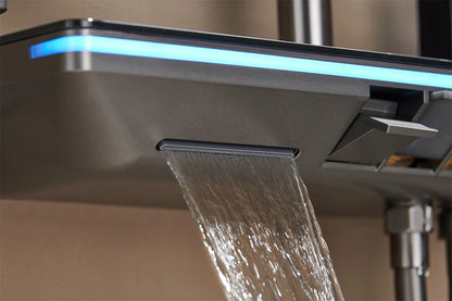 VGX LED Digital Shower System Modern Bathroom Temperature Display Shower Faucet Set Rainlfall Bathroom Mixer Bidet Shower Set