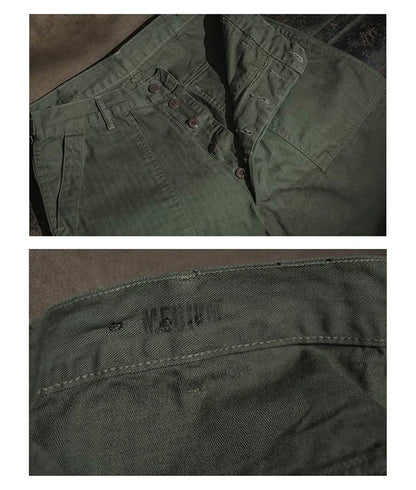 Bronson 1947 Model 838A OD7 Fatigue Utility Pants Men HBT OG-107 Baker Trousers