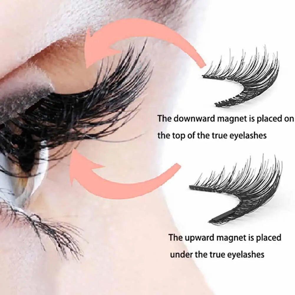 3D Natural Magnetic Eyelashes,With 5 Magnetic Lashes Shipping Box Eyelashes Handmade False Gift Reusable Support Drop Magne T6N2.