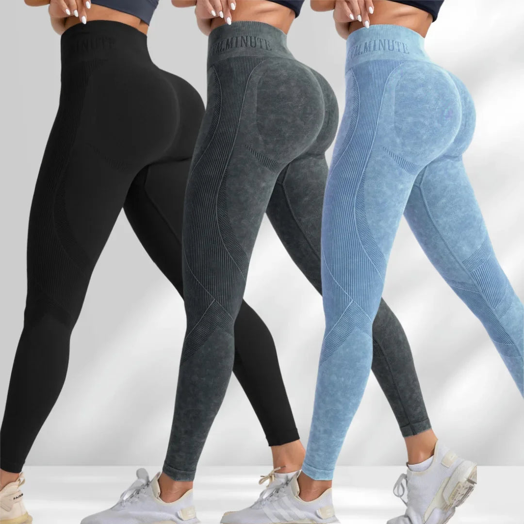 Women Seamless Gym High Waist Yoga Pants Hip Lifting Outdoor Sports Tight Waist Letter Sand Washed Pants Exercise Yoga Leggings.