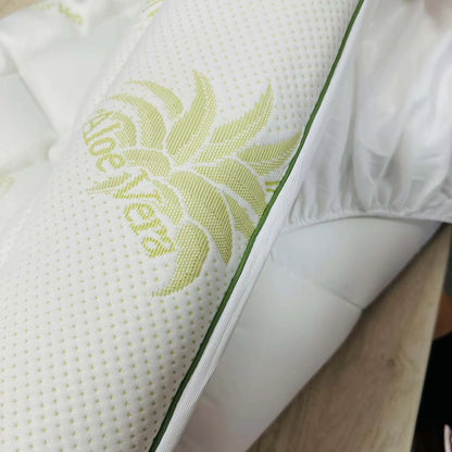WQSPRING Aloe Vera Mattress Protector Soft Breathable Lightweight Comfortable Skin-Friendly Mattress Cover for Allergy Sufferers.