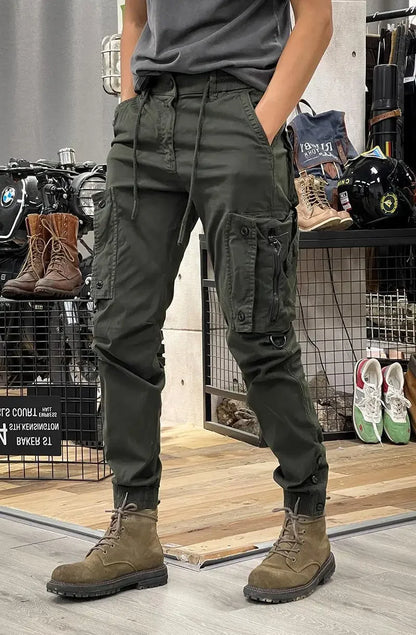 American Style Men's Workwear Pants Straight Leg Outdoor Tactical Casual Trousers Spring Autumn Cross-Border Loose Fit Long Pant.