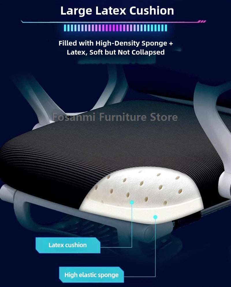 Atmungsaktiver, hochelastischer Netz-Bürostuhl, bequemer Gaming-Computerstuhl, verstellbarer Schreibtisch für Zuhause, Gamer, Drehstuhl, liegend