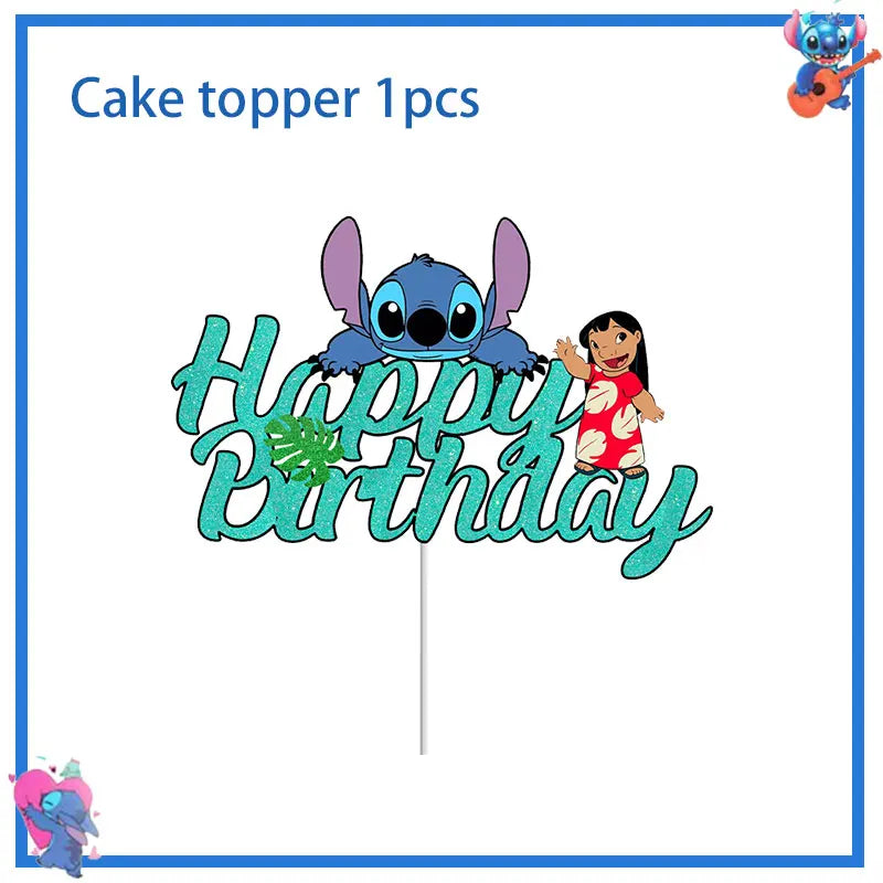 Disney Stich Geburtstag Party Dekorationen Blau Thema Geschirr Tischdecke Banner Hängende Spirale Für Kinder Event Liefert.