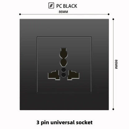 Schwarze UK 13A Wandsteckdose mit USB Typ C 18W Schnelllade-Steckdose, Wandsteckdose mit USB-Ladegerät, Schalter mit Steckdose.