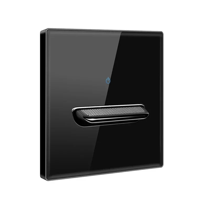 Schaltsteckdose aus gehärtetem Glas, selbstrückstellend, 1 2 3 4 Gang, Wandpaneel nach europäischem Standard nach britischem Standard mit Kontrollleuchte, 86 x 86 mm.