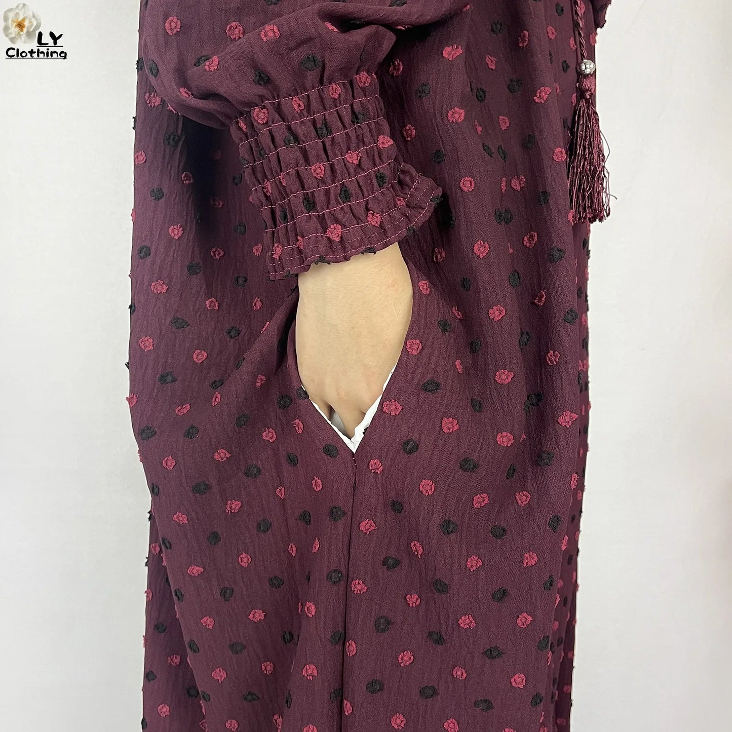 2024New Pure Cotton Ramadan Muslim Two-Hat Abaya Dubai Turkey Islam Prayer Clothes Loose Robe Islamic Women Traditional Clothing.