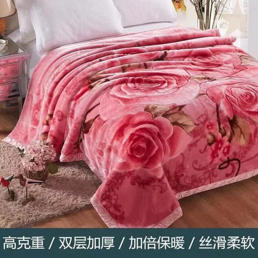 [2.5Kg] Double-layer g-thickened Raschel  - et Winter wedding Fine woven fleece Double-sided.