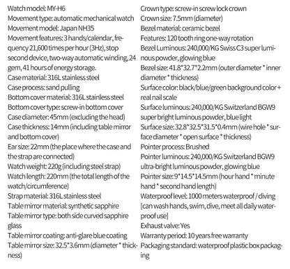 ADDIESDIVE Men's Diver's Watches 1000m Sapphire Glass Super Luminous Calendar NH35A Automatic Mechanical Wristwatch Luxury Watch.