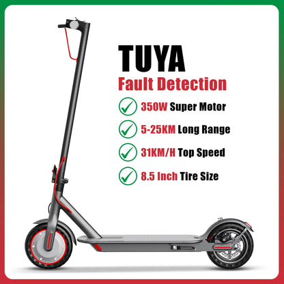 LADPED 350W Scooter Electric 36V Large Capacity Battery Folding Electric Kick Scooter with 8.5 Inch Explosion-proof Tire 31KM/H