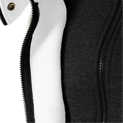 Zipper Men Jackets Autumn Winter Casual Fleece Coats Bomber Jacket Scarf Collar Fashion Hooded Male Outwear Slim Fit Hoody.