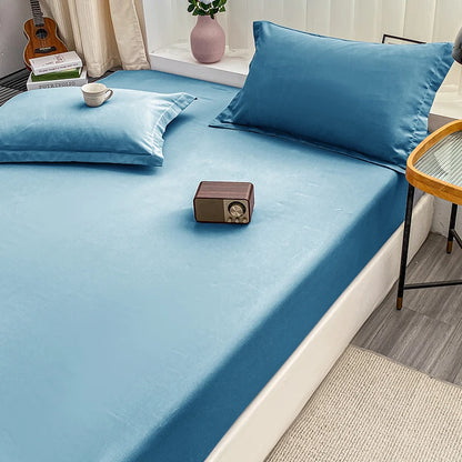 1PC solid color bed cap anti-slip protective cover dust covered sheet.