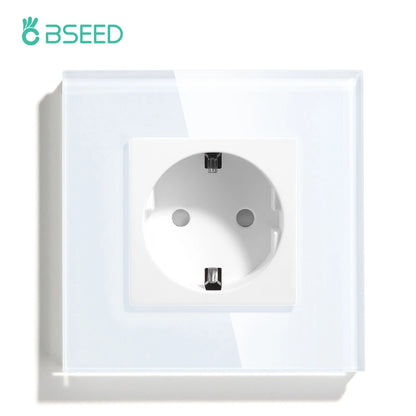 BSEED EU-Standard, einzelne Steckdose, Touch-Schalter, USB-Wandsteckdosen, Doppelsteckdosen, dreifache Steckdosen, vierfache Glassteckdosen