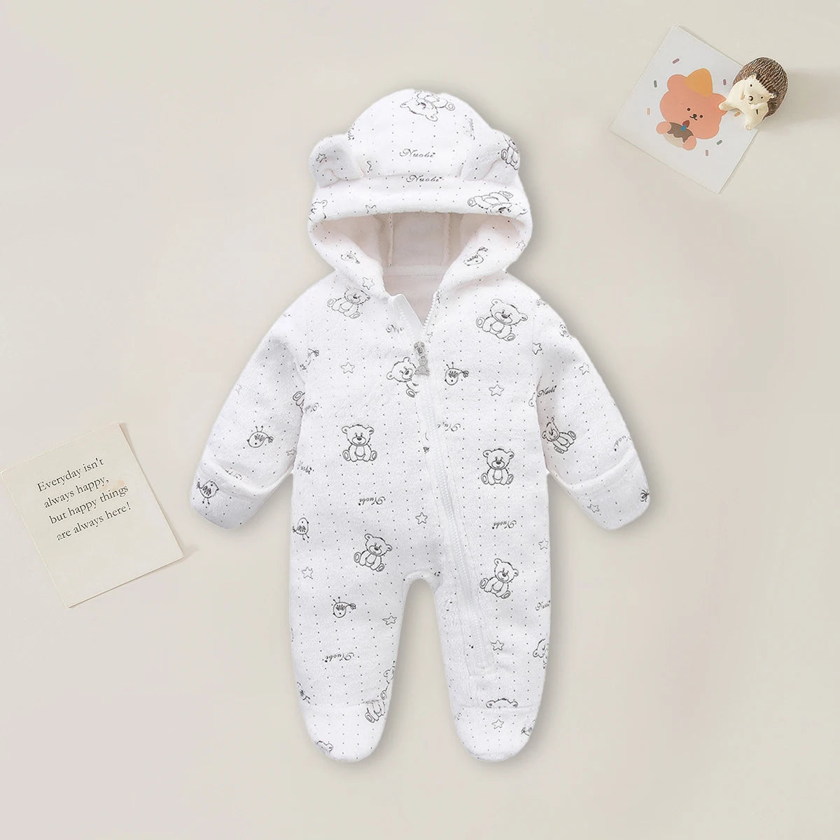AYNIGIELL 0-12M Cartoon Neugeborenen Body Warme RompersSoft Neugeborenen Baby Kleidung Flanell Herbst Winter Baby Jungen Mädchen Overall.
