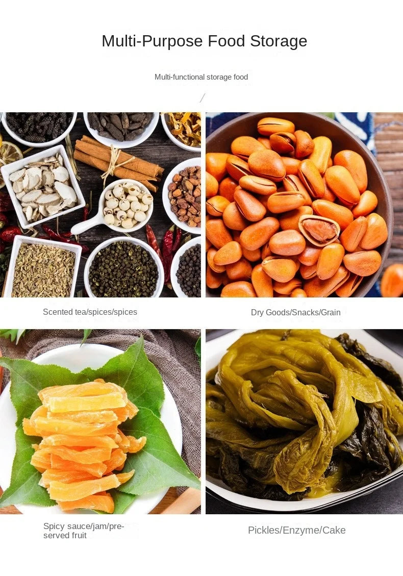 Airtight Food Storage Containers With Lids Thickened Transparent Square Jars For Kitchen Pantry Organization - Dry Food Cereal.