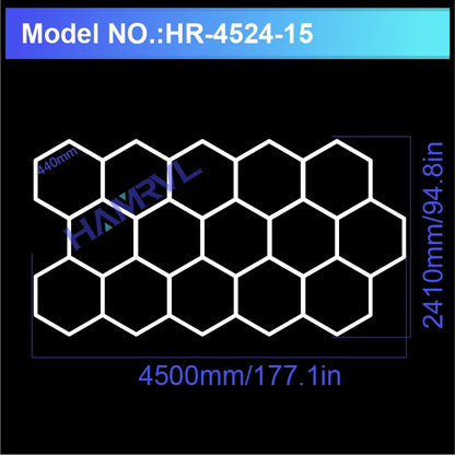 Hexagonal ceiling light BarberShop Car Garage LED Light 6500k LED tube for Gym Bar Hair Salon Library Workshop Auto Body Repair