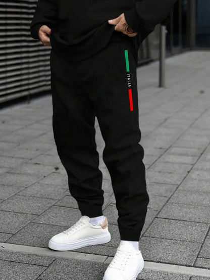 Autumn Mens Tracksuit Italy O Neck Sweatshirt Sweatpants 2 Pcs Set Casual Sports Pullover Pants Man Clothing Hip Hop Sportswear.