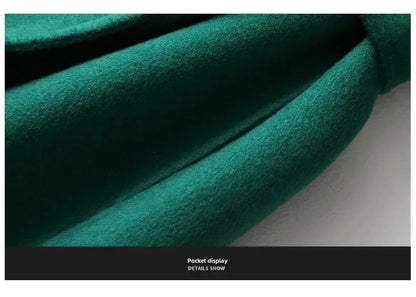 Modischer doppelseitiger Wollmantel für Damen, schmale Passform, mittellang, neue Herbst- und Winterkollektion, stilvoll