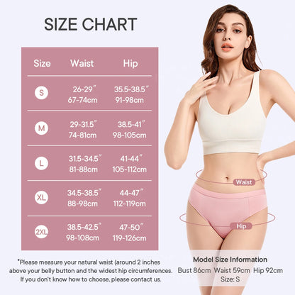 Bikini Menstrual Panties Eco-friendly Reusable Breathable Leakproof Period Underwear for Women Bamboo Fibre.