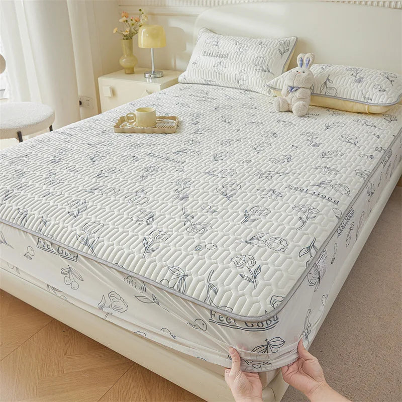 Cartoon Cute Pattern Cooling Fitted Sheet Single Natural latex fabric Soft cushion for Bedding Slow rebound Non-Slip Mattress