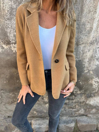 2025 neue Mode Herbst und Winter frauen Mäntel und Jacken Casual Button-Down Einfarbig Wolle Blazer frauen Kleidung.