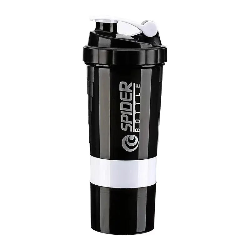 3 Layers Shaker Protein Bottle Powder Shake Cup Water Bottle Plastic Mixing Cup Body Building Exercise Bottle.