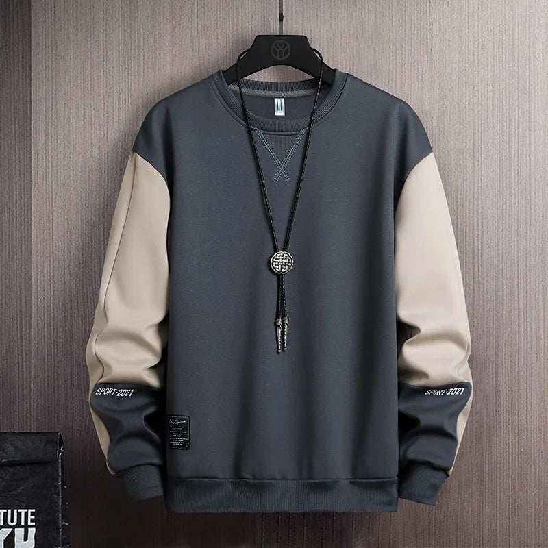 2025 Men Casual Sweatshirt Hoodie Men Harajuku Streetwear Pullover Male Patchwork Loose O-Neck Fashion Hip Hop Hoodies.