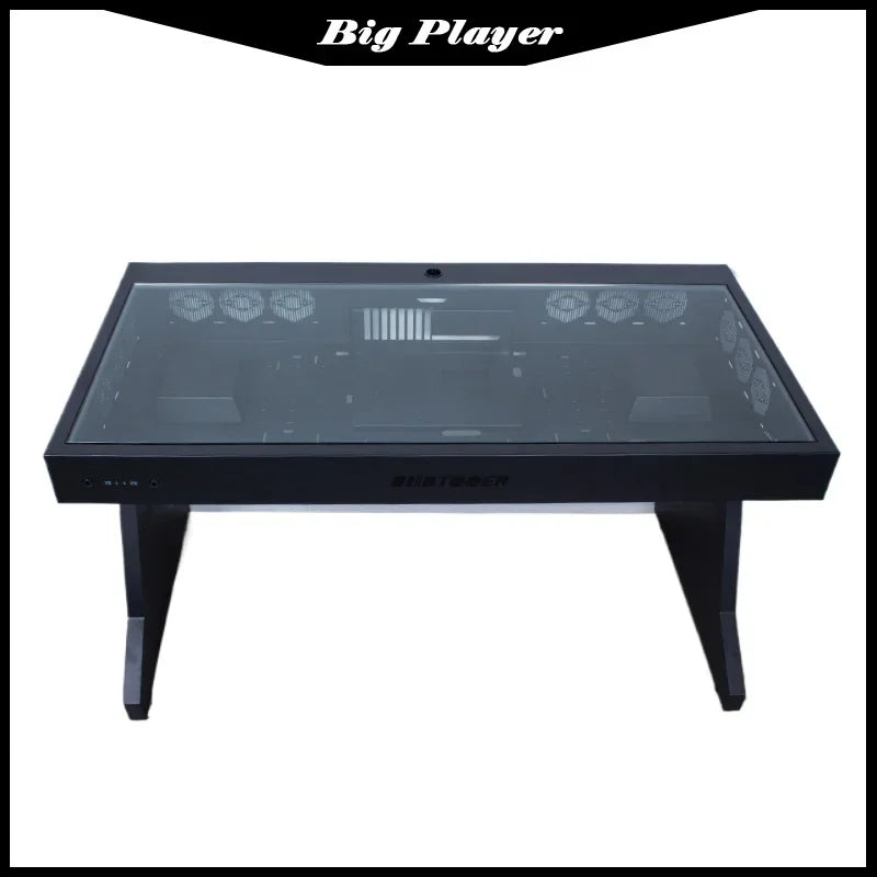 Computergehäuse für große Spieler, All-in-One-Tisch, hochwertiger Desktop, vollständig transparent, großes Gehäuse, cooler wassergekühlter Sci-Fi-Spieltisch