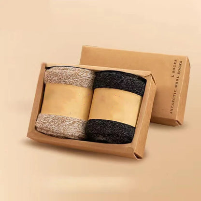 2Pairs/Men's Socks Super Thick Wool High Quality Merino Wool Socks Business Fall Winter Comfortable Mid-leg Socks Large Size Men