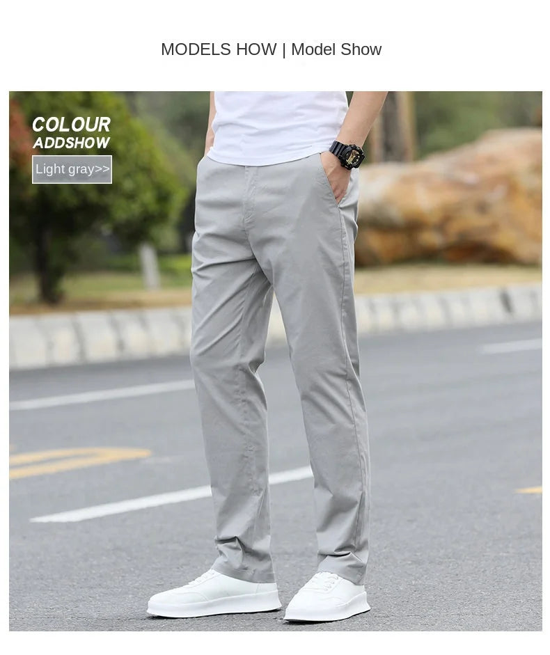 Men's High-Quality Chinos -Cotton Casual Trousers - Breathable Straight Pants (Sizes w28-w40).