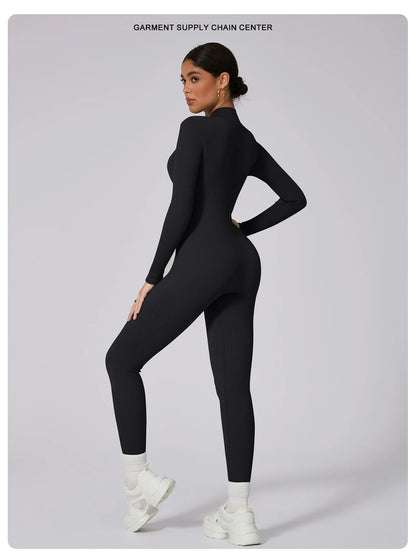 Women's Sporty Dry Fast Jumpsuit Yoga Suit Tight Dance Fitness One-Piece Clothing Set Comfortable Breathable Gymwear.