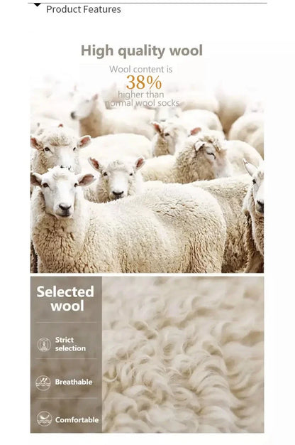 2Pairs/Men's Socks Super Thick Wool High Quality Merino Wool Socks Business Fall Winter Comfortable Mid-leg Socks Large Size Men.