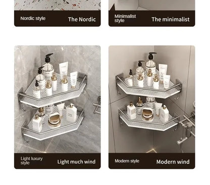 2PCS Badezimmer Acryl Regale Küche Lagerung Organizer Shampoo Regal Dusche Regal Bad Zubehör Kein Bohrer Lagerung Regal