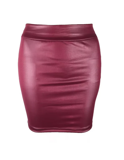 Leather Matte Slim Mini Sexy Fashion PU Hot Short High Waist Skirt Korean Nightclub Streetwear Wholesale Clothes 7ST.