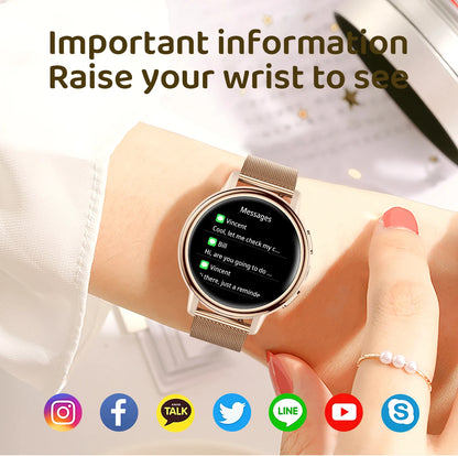 LIGE 2025 New 1.26 inch Screen Smart Watch Women IP68 Waterproof Sports Women’s Health Monitor Watches Bluetooth Call Smartwatch.