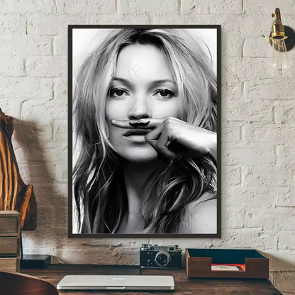 Kate Moss Fashion Modern Art Poster HD art sticky wall waterproof home living room bedroom bar aesthetic decoration.