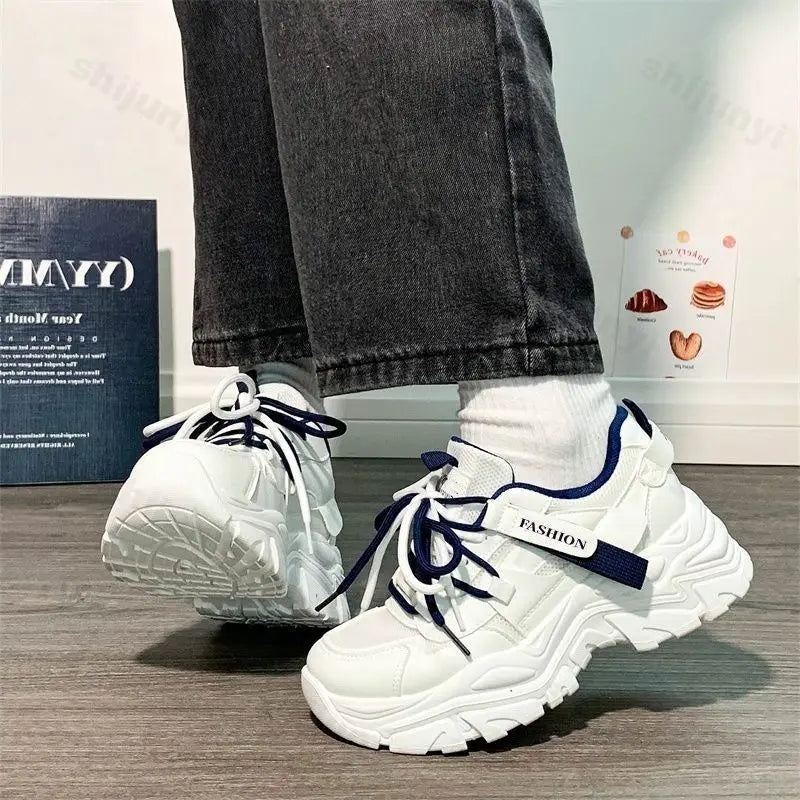 Women's Platform Sneakers 2025 Autumn Outdoor Non Slip Fashion Running Shoes Comfortable Breathable Height Increase Casual Shoes.
