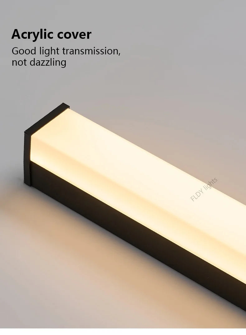 Moderne wasserdichte LED-Wandleuchte mit langem Streifen für den Außenbereich, IP65, Schmiedeeisen-Wandleuchte, Garten-Veranda-Wandleuchte, 110 V, 220 V, Beleuchtung.